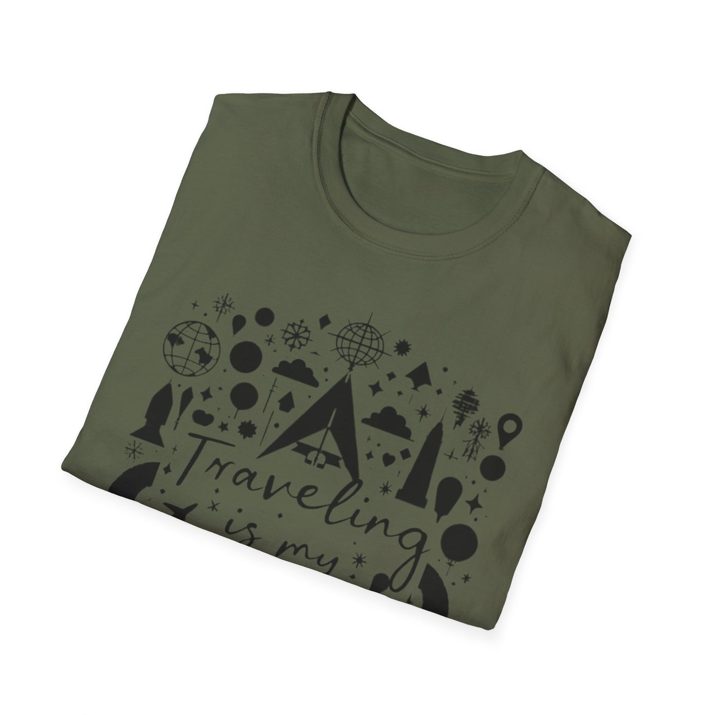 Traveling is My Therapy Unisex Softstyle T-Shirt - Adventure & Wanderlust Apparel