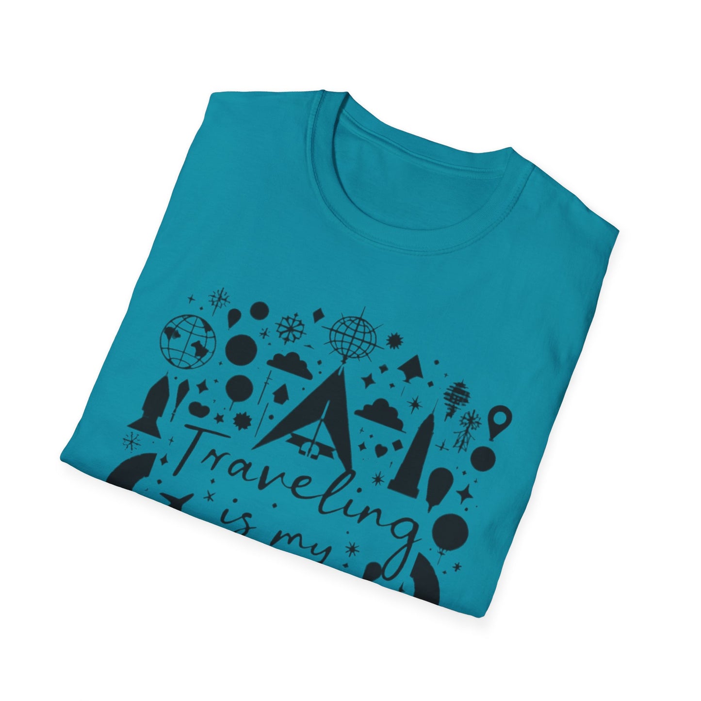 Traveling is My Therapy Unisex Softstyle T-Shirt - Adventure & Wanderlust Apparel