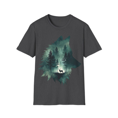 Wolf Silhouette Nature Unisex Softstyle T-Shirt