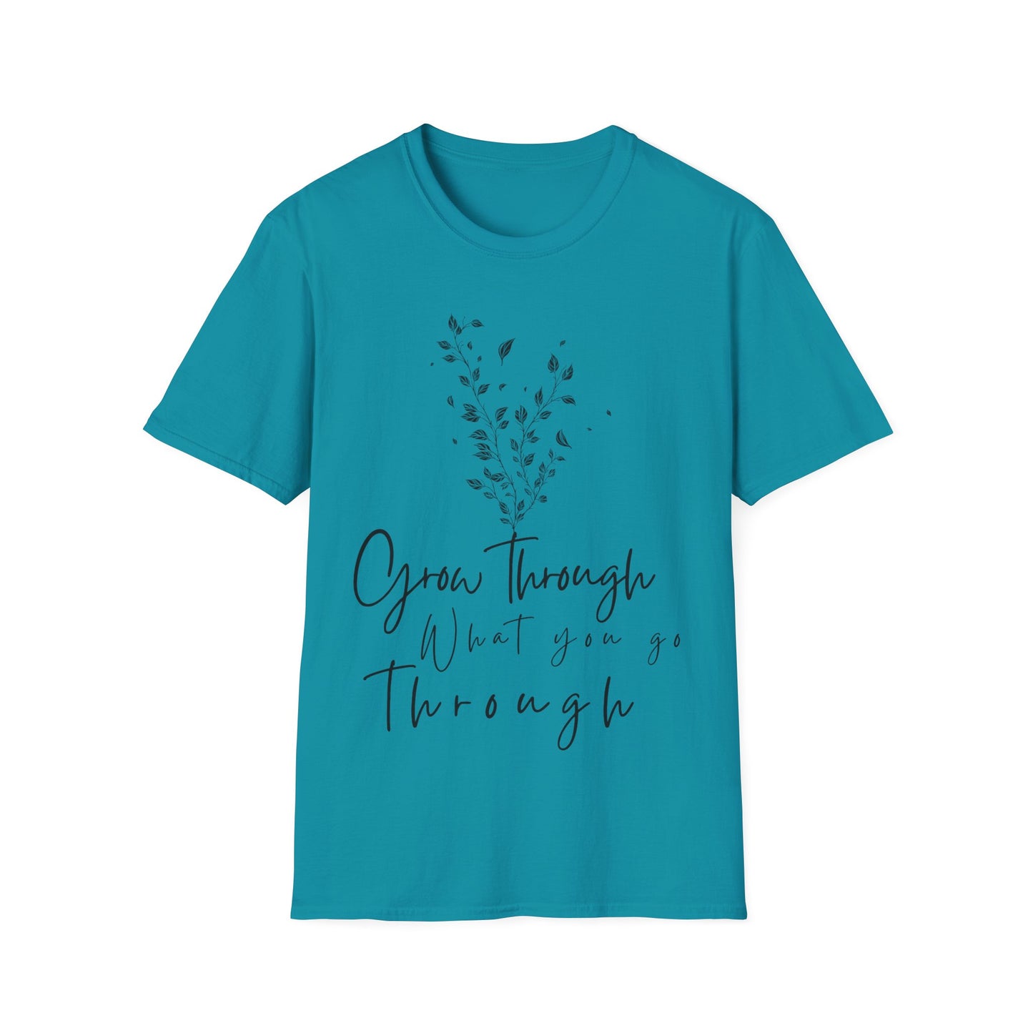 Inspirational Unisex Softstyle T-Shirt - "Grow Through What You Go Through"