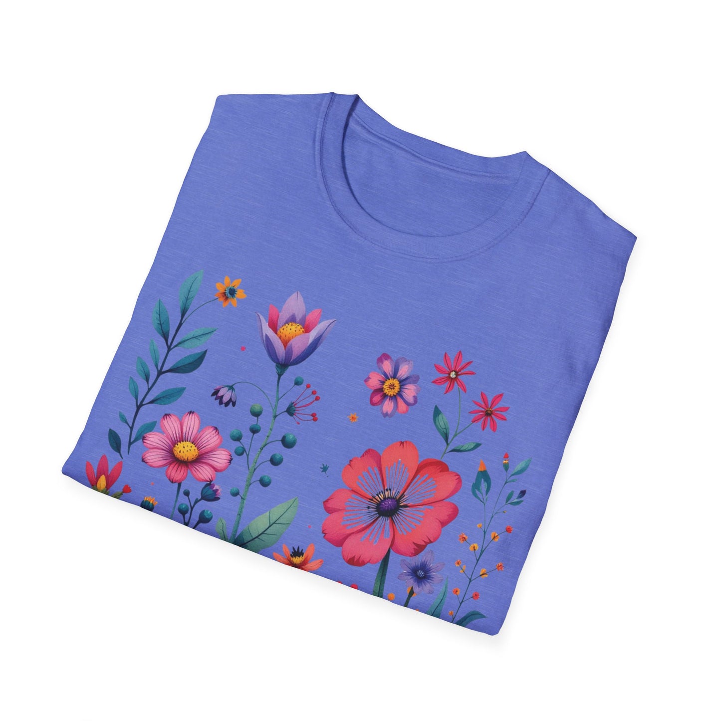 Floral Print Unisex Softstyle T-Shirt - Perfect for Spring Celebrations