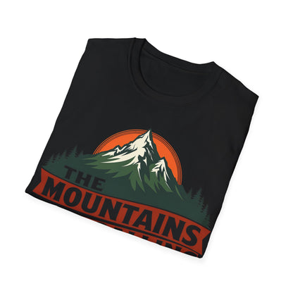 Unisex Softstyle T-Shirt - 'The Mountains Are Calling' Adventure Tee