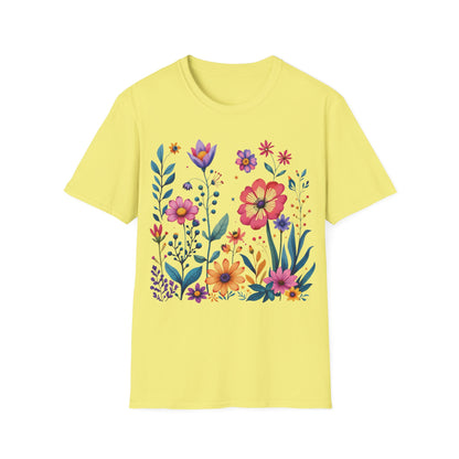 Floral Print Unisex Softstyle T-Shirt - Perfect for Spring Celebrations