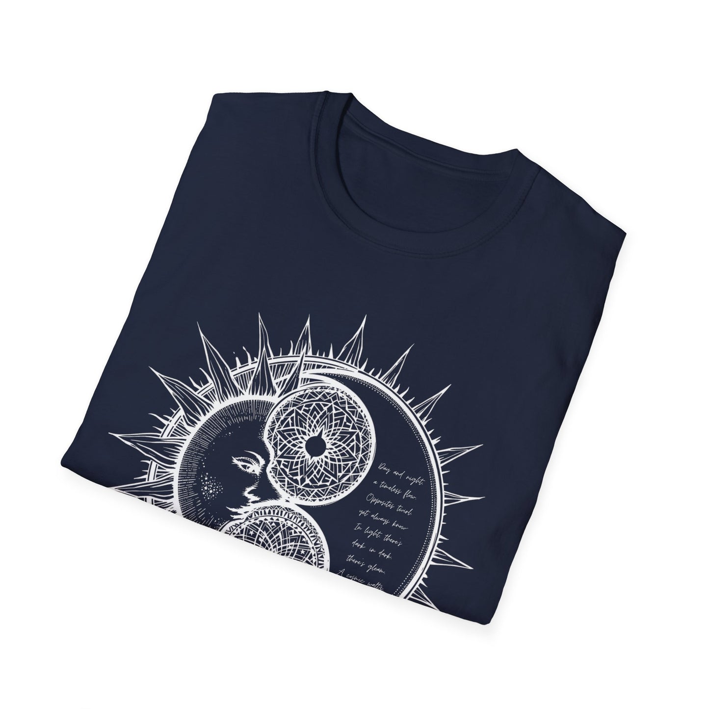 Sun and Moon Unisex Softstyle T-Shirt - Boho Aesthetic Tee for Spiritual Vibes