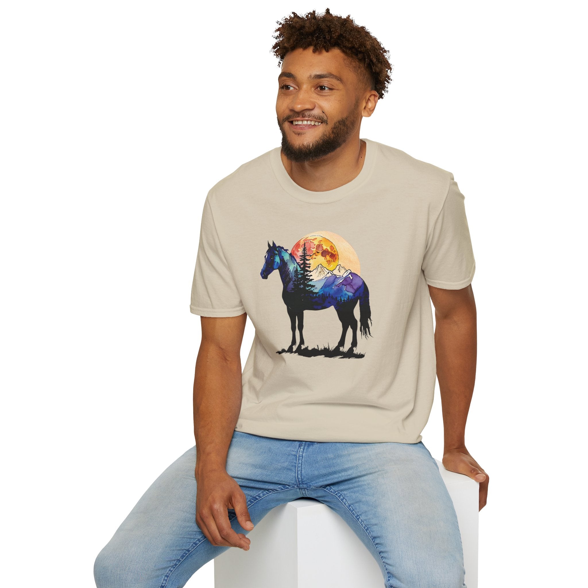Wild Spirit Horse Sunset Graphic T-Shirt