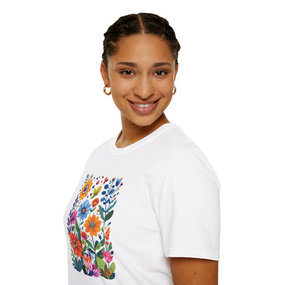 Vibrant Flower Art T-Shirt