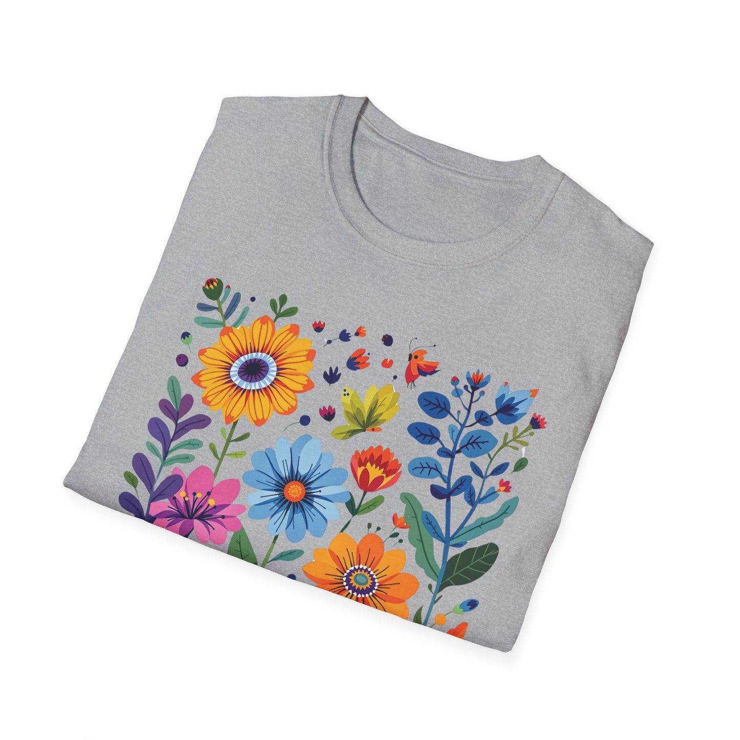 Floral Garden Unisex Softstyle T-Shirt - Vibrant Flower Art for Nature Lovers