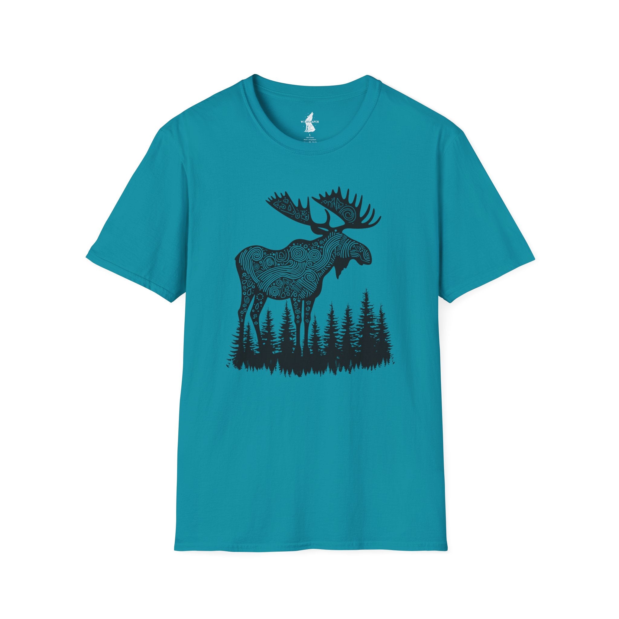 Moose Line Art Graphic T-Shirt