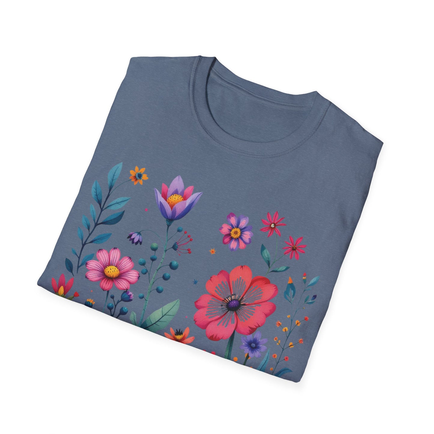 Floral Print Unisex Softstyle T-Shirt - Perfect for Spring Celebrations