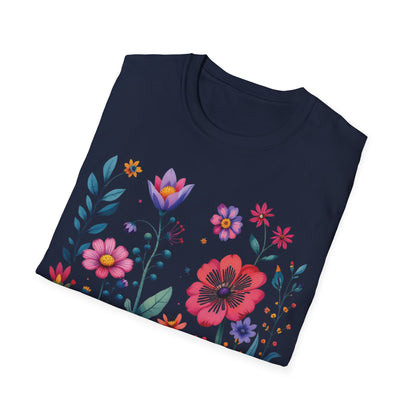 Floral Print Unisex Softstyle T-Shirt - Perfect for Spring Celebrations