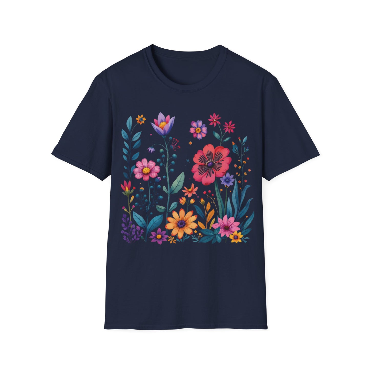 Floral Print Unisex Softstyle T-Shirt - Perfect for Spring Celebrations