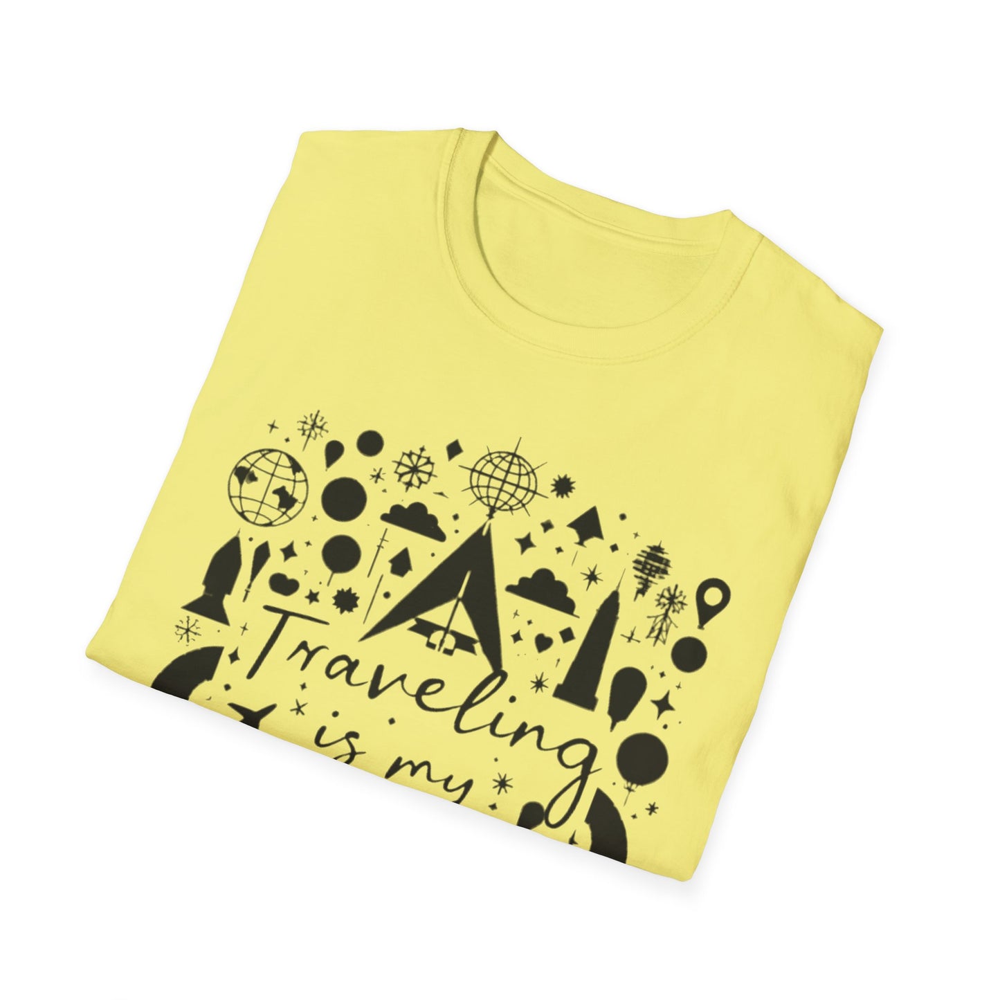 Traveling is My Therapy Unisex Softstyle T-Shirt - Adventure & Wanderlust Apparel