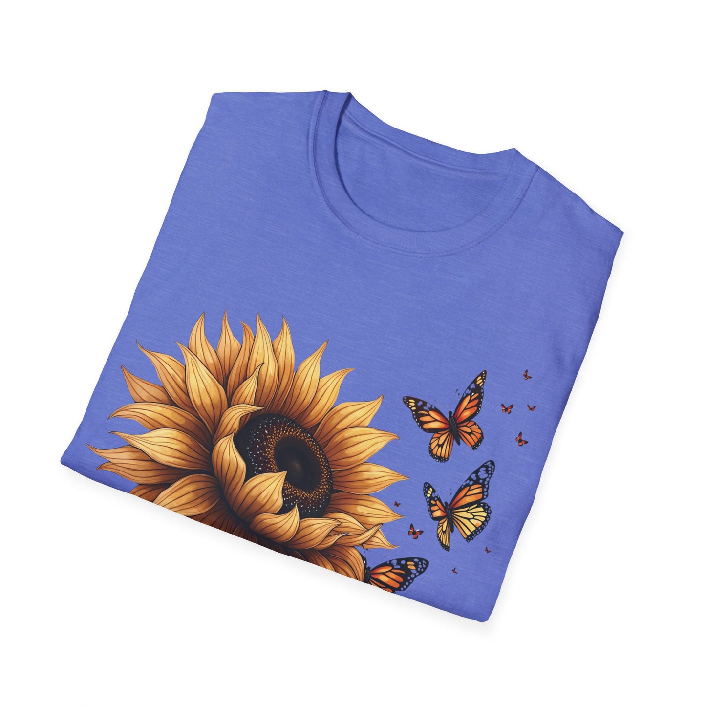 Live Simply, Bloom Wildly Sunflower Unisex Softstyle T-Shirt