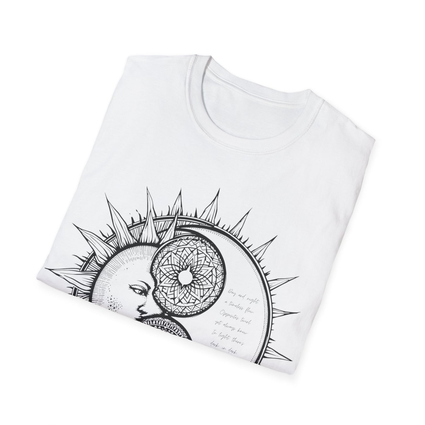 Sun and Moon Unisex Softstyle T-Shirt - Boho Aesthetic Tee for Spiritual Vibes