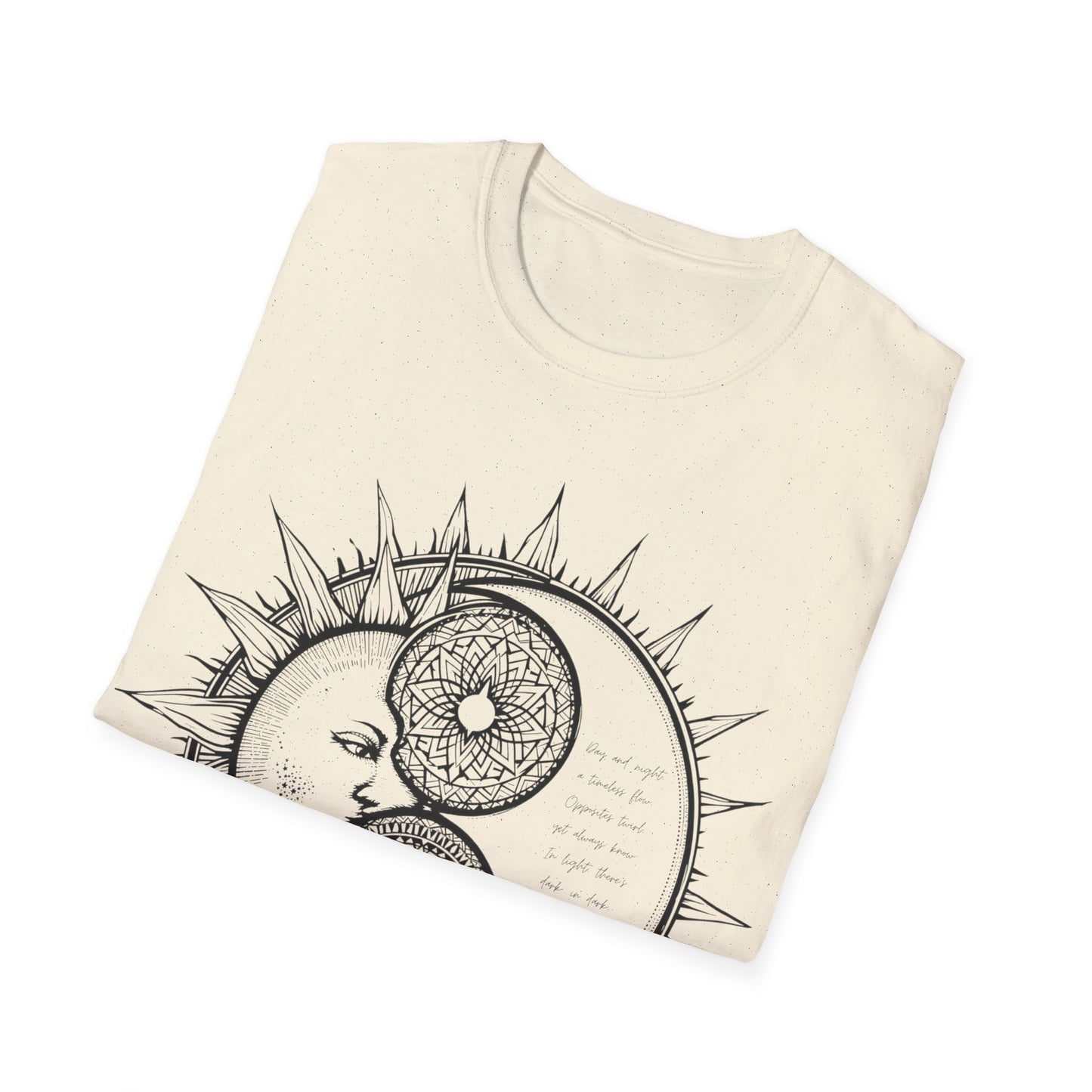 Sun and Moon Unisex Softstyle T-Shirt - Boho Aesthetic Tee for Spiritual Vibes