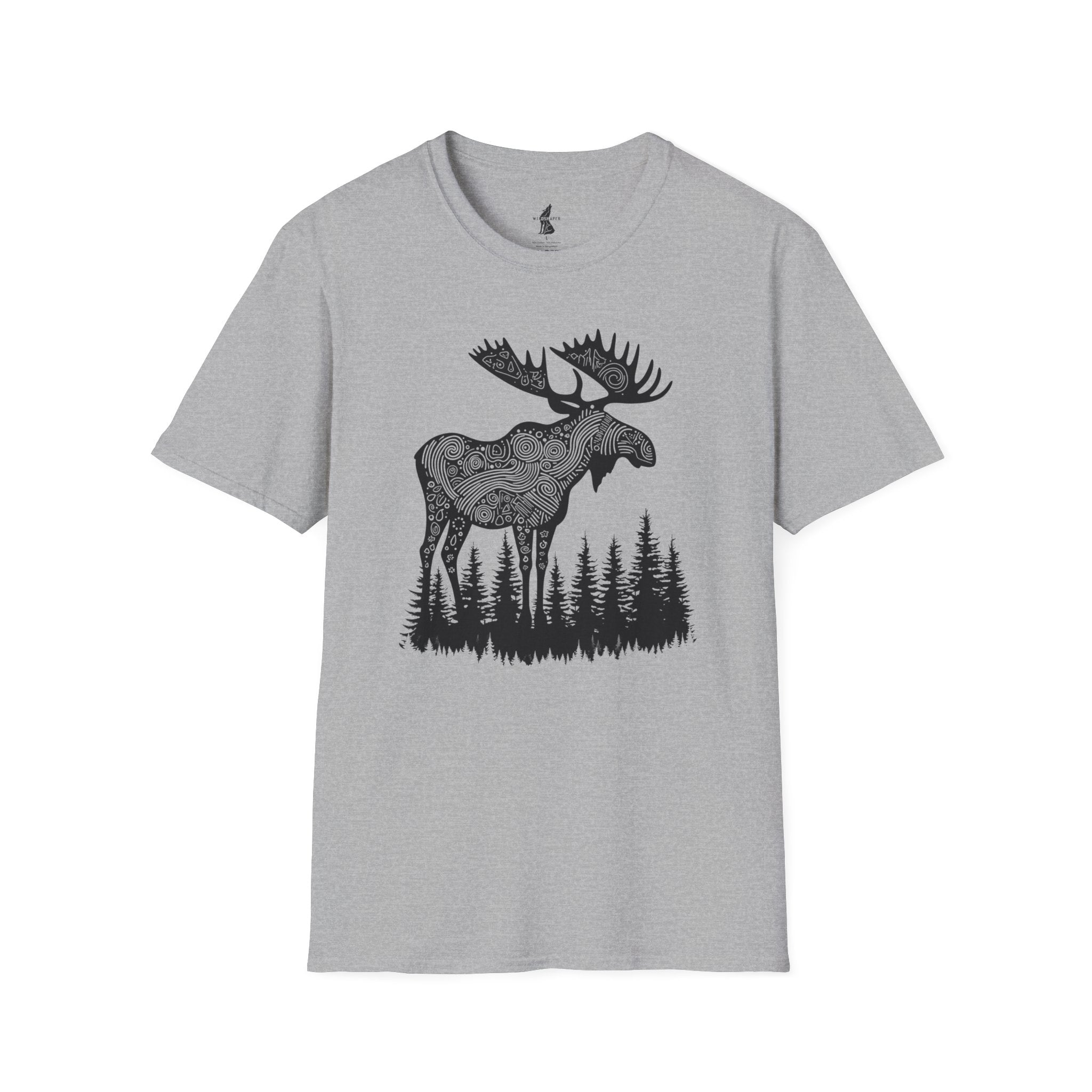 Moose Line Art Graphic T-Shirt