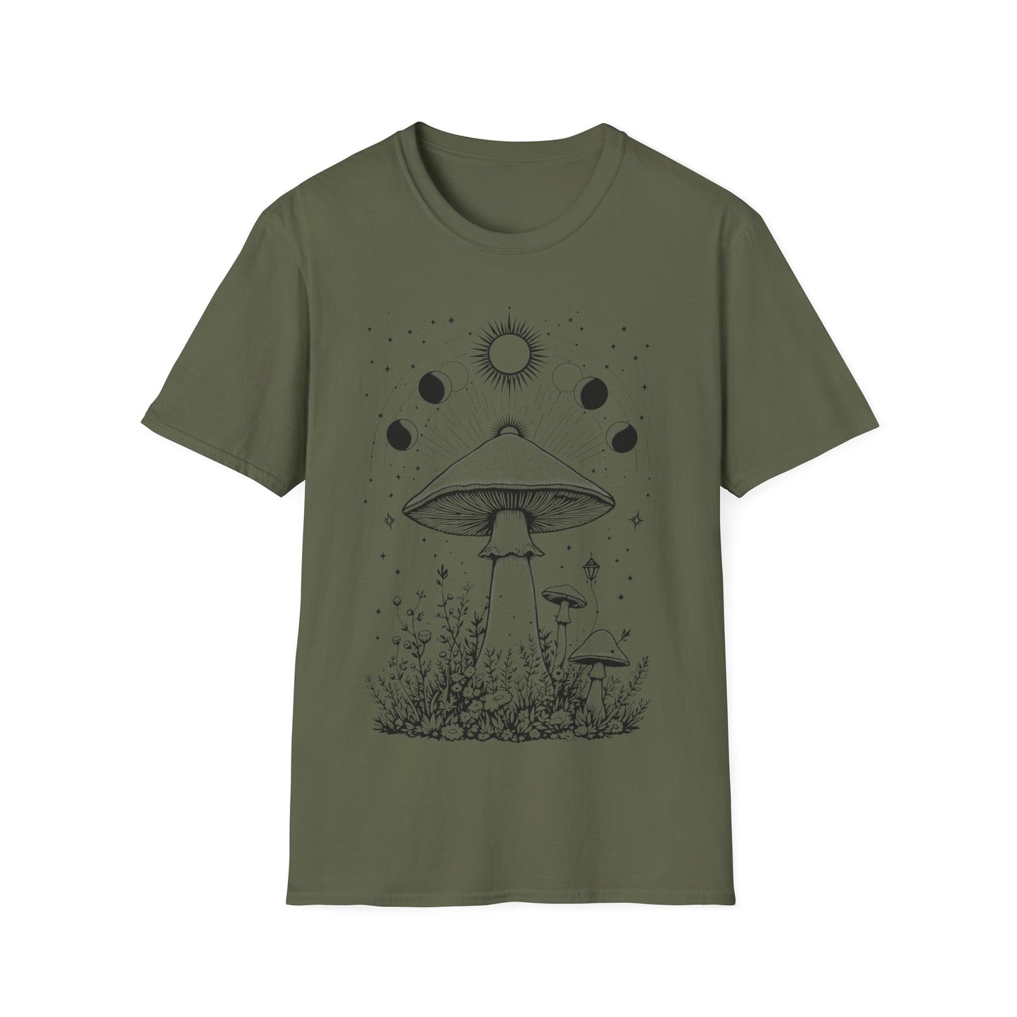 Magical Mushrooms Unisex Softstyle T-Shirt - Boho Nature Graphic Tee