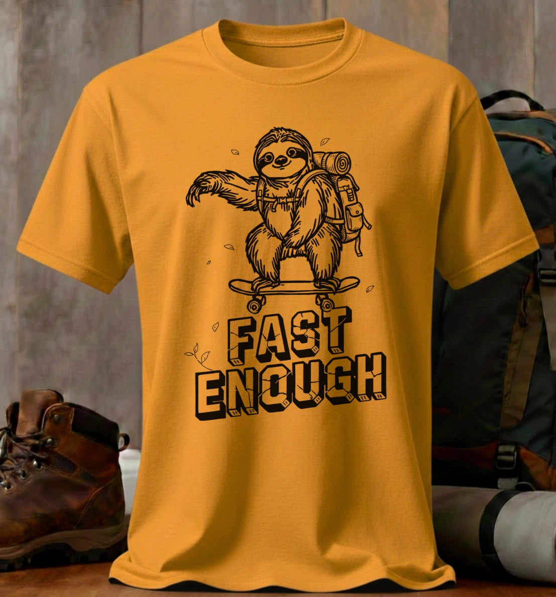 Fast Enough Sloth Hiker T-Shirt