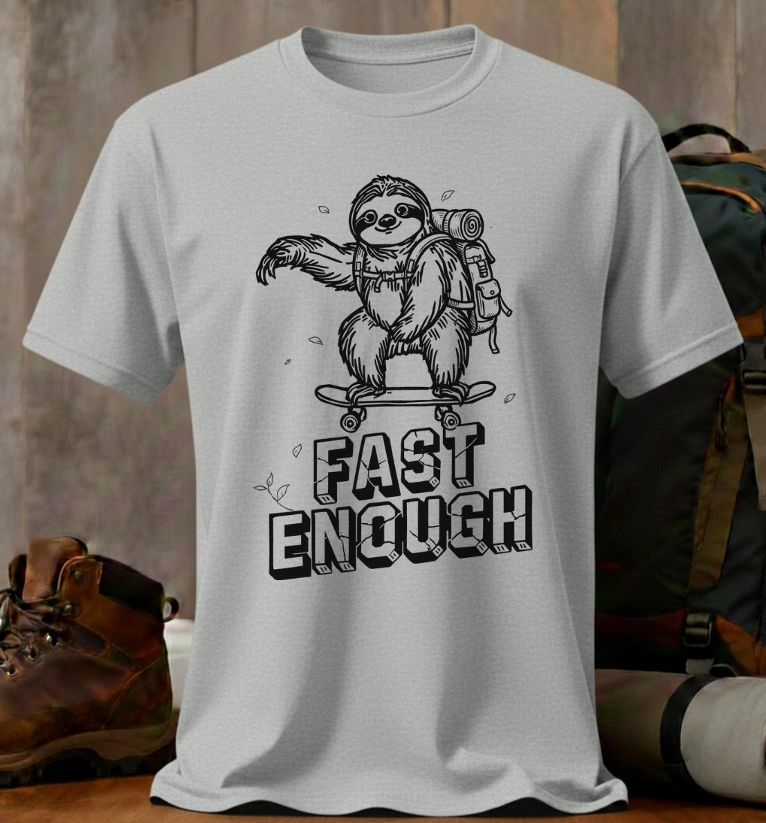 Fast Enough Sloth Hiker T-Shirt