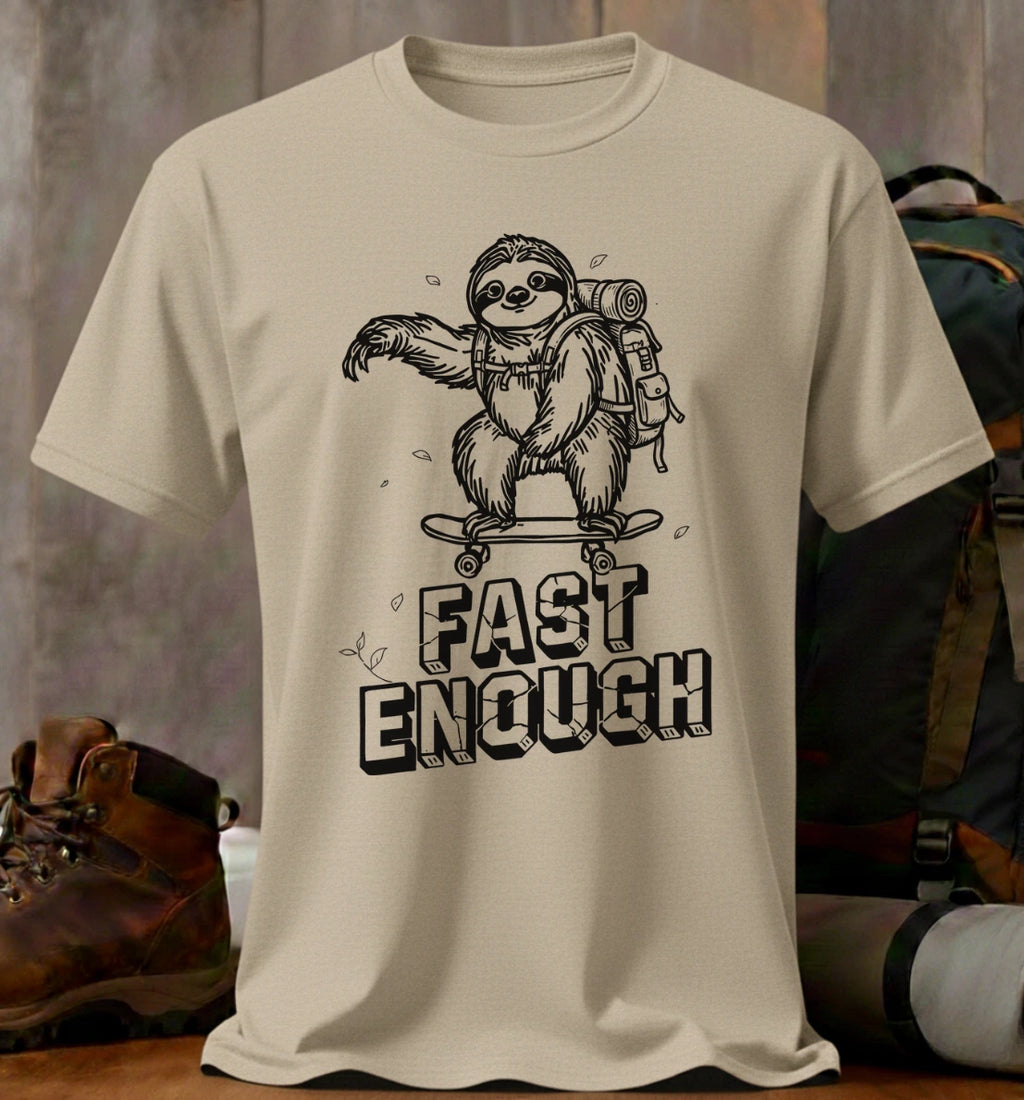 Fast Enough Sloth Hiker T-Shirt